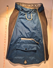 Arcadia Trail Dog Coat/Jacket Blue/Gray Hood Faux Fur Trim Zipper Pocket Warm picture