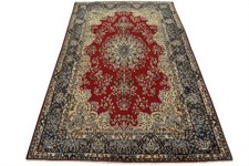 Kermani Rug 7’10” x 11’4” Red Wool Vintage Traditional Hand-Knotted Carpet picture