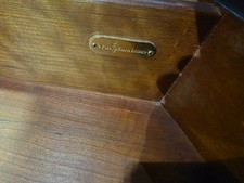Polo Ralph Lauren Coffee Table dark wood finish oval shape. picture