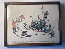 Vintage George Finley Artillery Lends Dignity Military Cartoon Print Framed RARE picture
