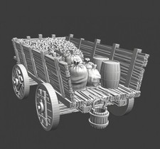 Northern Crusades Miniatures Medieval Supply Wagon w/ Hay & Grains Scenery 28mm+ picture