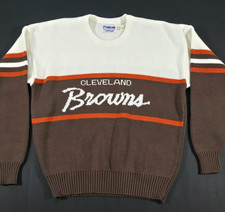 VINTAGE CLEVELAND BROWNS CLIFF ENGLE KNIT SWEATER XL SCRIPT LOGO WOOL BLEND 80's picture