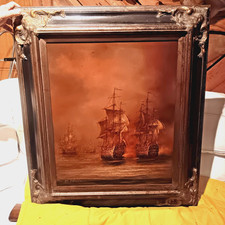 VINTAGE PIRATE PAINTING. REAL PAINTING picture