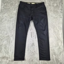 Scott James Slim Fit Pants Mens 36x32 Black Stretch 5 Pocket Modern Office picture