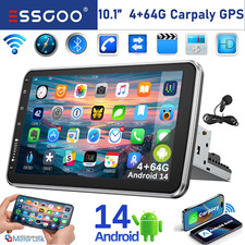 4G+64G 10'' Single 1 DIN Carplay Android 14 Car Stereo Radio Rotatable GPS WIFI picture