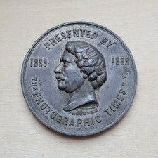 Rare 1889 NY The Photographic Times Daguerre 50th Anniversary Photography Medal picture