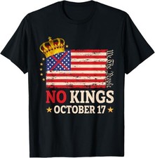 No Kings October 17 2026 We The People Vote Midterm US Flag T-Shirt picture