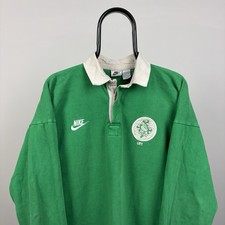 Vintage Ireland U21 1997 Nike Rugby Shirt Long Sleeve Size Large Number 8 Player picture