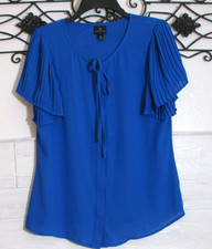 Worthington Women's Top Size M Short Sleeve Blue Round Neck picture