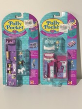 Polly Pocket Vintage 1995 HOME /STABLE ON THE GO NEW Lot 2 Bluebird Mattel picture