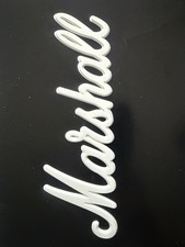 Marshall Logo Badge White Plastic Replacement for Guitar Amplifier (small) 6