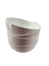 Mikasa SWIRL White Bone China SET OF 4 Fruit, Berry, Dessert Bowls, 4 3/8