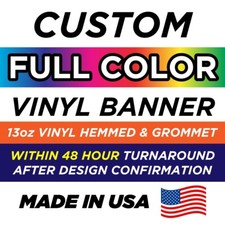 3'X8' CUSTOM FULL COLOR VINYL BANNER - 13OZ - GROMMET AND HEMMED - FREE DESIGN picture