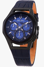 Bulova 98A232 NEW Curv Chronograph Quartz Men's Black Dial Watch picture
