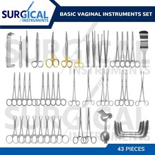 43 Pc Basic Vaginal Instruments Set Surgical OB/GYN Stainless Steel German Grade picture