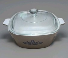 Blue Cornflower Corning Ware 1 3/4 Qt # P-1 3/4-B Casserole Dish Lid Vintage picture