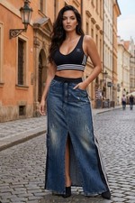 JEAN NEW UPCYCLED ADIDAS SKIRT picture