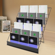 6 Tiers Black Tabletop Book Rack & Magazine Rack, Book Display Stand USA picture