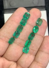19.7Ct Natural Bluish Green Zambian Emerald Gems : Emerald Cut for Ring/Jewelry picture