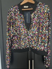 Anna Kaci XXL Sequin Top Disco Glam Festival Rave Party Clubwear Y2K Dopamin NWT picture
