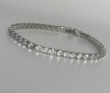 Round Cut Moissanite Silver bracelet picture