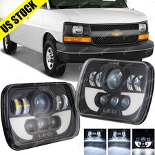 Par de faros LED 7X6 Hi/Lo Beam para Fits Chevy Express Cargo Van 1500 2500 3500 picture