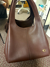 Coach Brown Pebbled Tote Bag Gold Hardware Magnetic & Zip Closure Inner Pockets picture