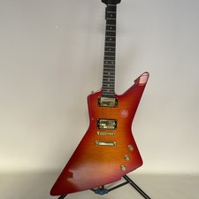 E-1 Vintage Luxury Solid Body Electric Guitar Flamed Top SS Round Frets Edged picture