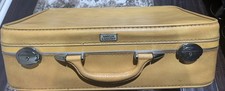 1960s Vintage Amelia Earhart Yellow Suitcase Hard Shell Luggage Travel Case picture