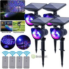 2/4-Pack Solar Colorful 360° Rotating LED Projector Light Garden Decor Lawn Lamp picture