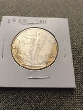 1935 P 90% Silver Walking Liberty Half Dollar AU/ BU Light Tone  picture