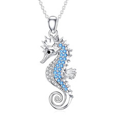 Vintage Bohemian Ocean-Themed Seahorse Pendant Necklace Women Men Gift picture