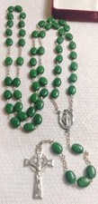 Vintage Catholic Irish Rosary Chapel Italy McVan Clover Rosary Celtic Knot  picture
