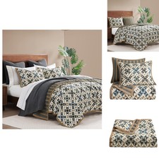 Paseo Road Indigo Hill By HiEnd Accents Mosaic 3 Piece King Quilt Set picture