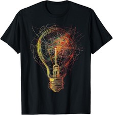 Light Bulb Abstract Drawing Colorful Art Graphic T-Shirt picture
