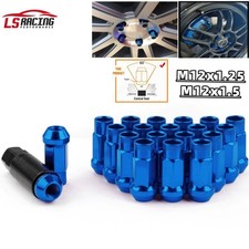 M12 x 1.5mm/M12 x 1.25mm Blue 47mm Open End Steel Acorn Wheel Lug Nuts 20PCS picture