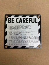 Be Careful Plate for John Deere Tractors From 1961 - 1972 picture