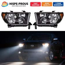 Headlight Set Pair LH+RH with Level Adjuster Fits 2007-2013 Toyota Tundra picture
