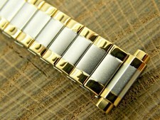 Vintage NOS Unused Speidel Watch Band Expansion 10mm-13mm 2 Tone Stainless Steel picture