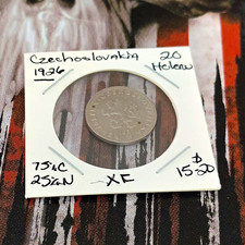 Czechoslovakia 1926 20 Haleru Copper-Nickel Coin KM#5 Lion Reverse picture