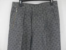Vintage 80s Gianni Versace Linen Pants Gray Geometric Pleated Men's 32x33 Italy picture