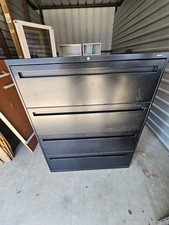 HON 4-Drawer Black Metal Lateral File Cabinet picture