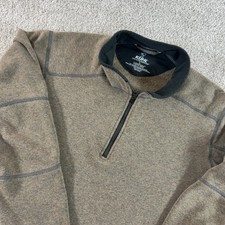 KÜHL Kashmira Pullover Fleece Quarter Zip Sweater Size L Brown Olive picture