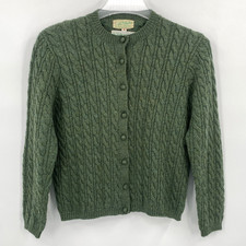VTG 60s 70s McMullen Wool Cable Knit Cardigan Sweater Women M (Fit S) Hong Kong picture