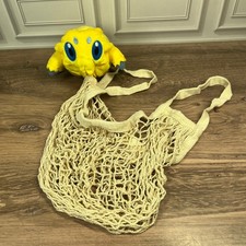 Pokemon Center Joltik Plush Keychain Pouch Bag Yellow Mesh Reusable Tote 2-in-1 picture