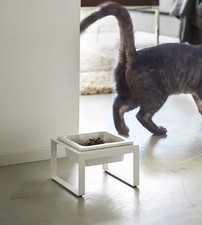 Yamazaki Home Single Pet Food Bowl - Tall - Steel + Ceramic picture