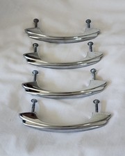 4 Vintage Polished Chrome  Kitchen / Bathroom Handles 1950s 5