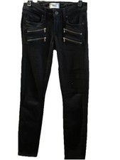 NWOT PAIGE Black Skinny Jeans 7” Rise, 8 Pockets-4 Zip, 26x27 SMALL SZ 4 picture