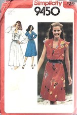 9450 Vintage Simplicity Sewing Pattern Misses Dress w/ front set in Camisole OOP picture