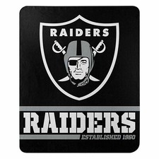 New Raiders Licensed Fleece Throw Blanket Football Southpaw 50in. X 60in. picture
